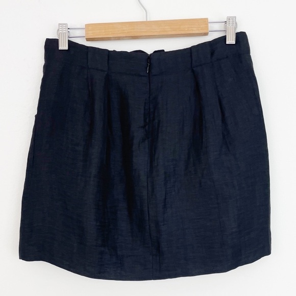 J. Crew Black Linen Charter Mini Skirt Size 2 - Picture 6 of 9